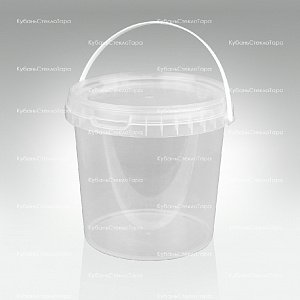 Ведро 1 л прозрачное с крышкой пластик оптом и по оптовым ценам в Самаре