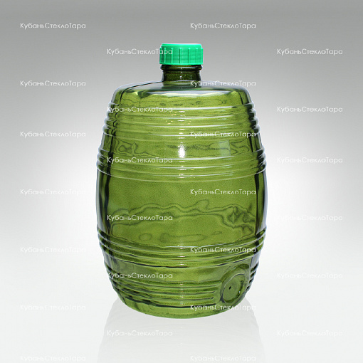 Бутыль 10,0 л Бочонок (зеленый) стеклянный оптом и по оптовым ценам в Самаре