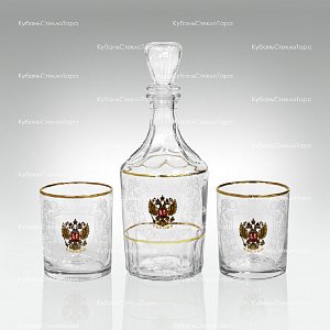 Набор подарочный Россия 3пр (графин Цезарь + 2 стакана 250мл) оптом и по оптовым ценам в Самаре
