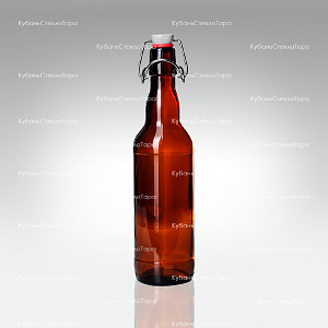 Бутылка «Бугельная» 0,500 л. (Коричневая) стеклянная с пробкой оптом и по оптовым ценам в Самаре