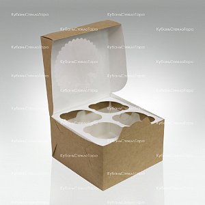 Упаковка для маффинов 160х160х100 мм (для 4 шт) оптом и по оптовым ценам в Самаре