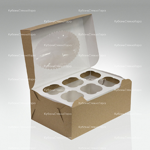 Упаковка для маффинов 250х170х100 мм (для 6 шт) оптом и по оптовым ценам в Самаре